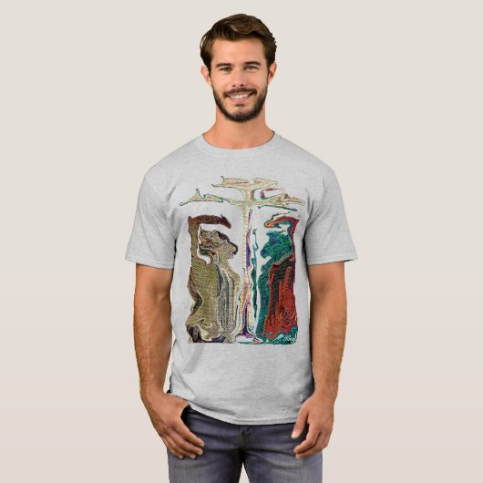 "Michael vs Satan" van Michael Crozz T-shirt (Voorkant volledig)