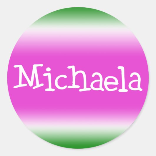 Michaela Ronde Sticker (Voorkant)