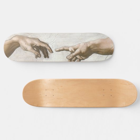 Michaelangelo Hands Creation Adam God Skateboard (Horizontaal)