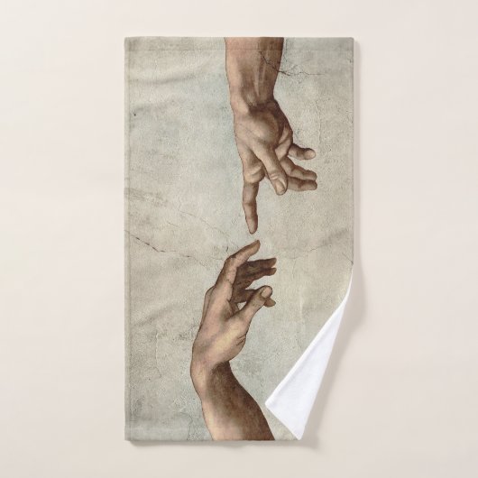 Michaelangelo mains création adam dieu (Serviette à main)
