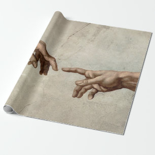 Michaelangelo overhandigt de schepping Adam God Cadeaupapier
