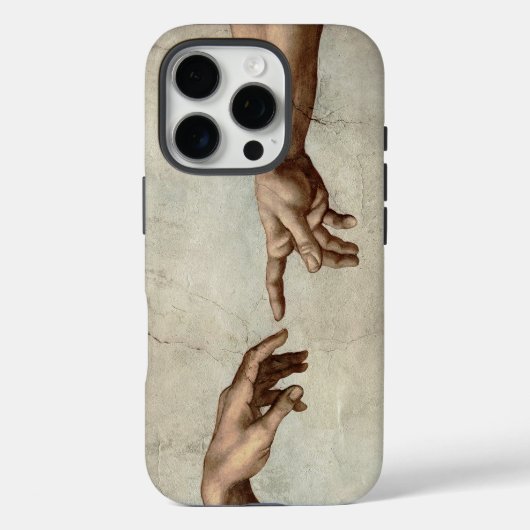 Michaelangelo overhandigt de schepping Adam God Case-Mate iPhone Case (Achterkant)