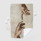 Michaelangelo overhandigt de schepping Adam God Golfhanddoek (Insitu)