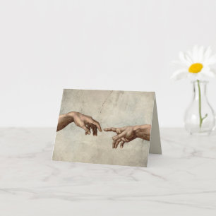 Michaelangelo overhandigt de schepping Adam God Kaart