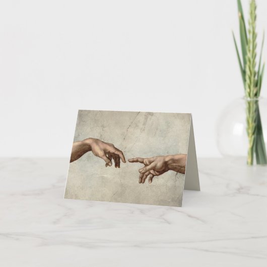 Michaelangelo overhandigt de schepping Adam God Kaart (Voorkant)