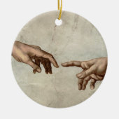 Michaelangelo overhandigt de schepping Adam God Keramisch Ornament (Voorkant)