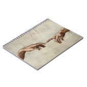 Michaelangelo overhandigt de schepping Adam God Notitieboek (Linkerzijde)