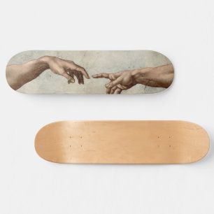 Michaelangelo overhandigt de schepping Adam God Skateboard