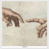 Michaelangelo overhandigt de schepping Adam God Sticker (Vel)