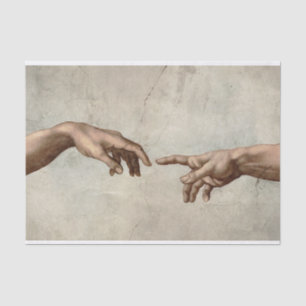 Michaelangelo overhandigt de schepping Adam God Tissuepapier