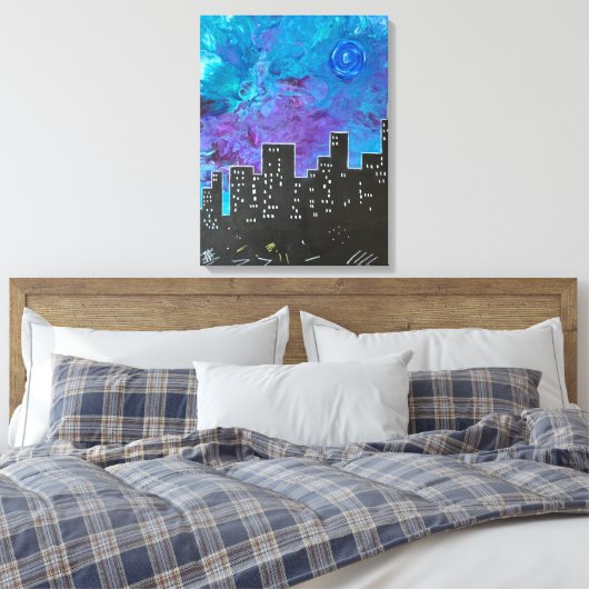 Michael's City Scape Canvas Afdruk (Insitu (Slaapkamer))