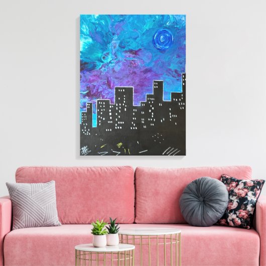 Michael's City Scape Canvas Afdruk (Insitu (Woonkamer))