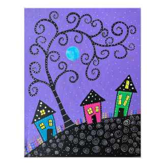 Michael's Paarse huis Foto Afdruk