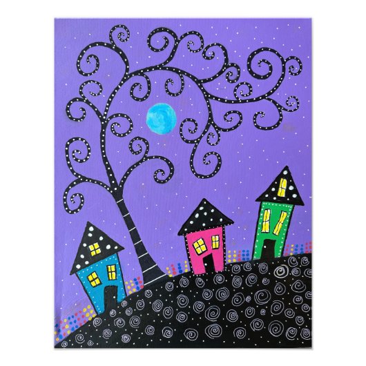 Michael's Paarse huis Foto Afdruk (Voorkant)