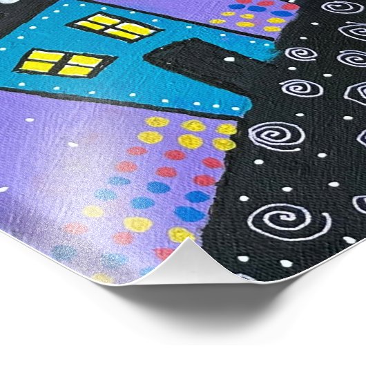 Michael's Paarse huis Foto Afdruk (Hoek)