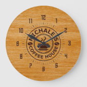Michale's Coffee House Engrave Effect Wall Clock Grote Klok (Voorkant)
