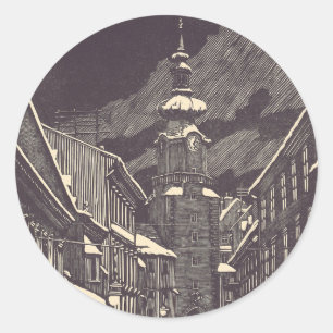 Michalská brána in Bratislava Middeleeuwse Toren Ronde Sticker