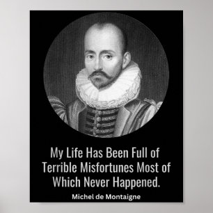 Michel de Montaigne citeert de wijze filosofen Phi Poster