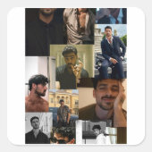 Michel morrone vierkante sticker (Voorkant)