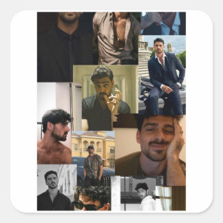 Michel morrone vierkante sticker