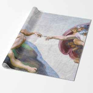 Michelangelo - Aanmaak van Adam geïsoleerd Cadeaupapier