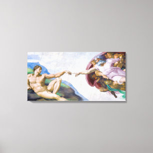 Michelangelo - Aanmaak van Adam geïsoleerd Canvas Afdruk