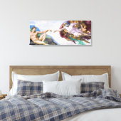 Michelangelo - Aanmaak van Adam geïsoleerd Canvas Afdruk (Insitu (Slaapkamer))
