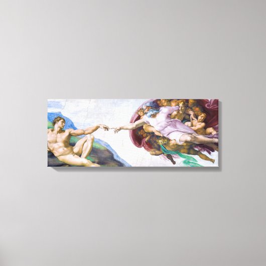 Michelangelo - Aanmaak van Adam geïsoleerd Canvas Afdruk (Voorkant)