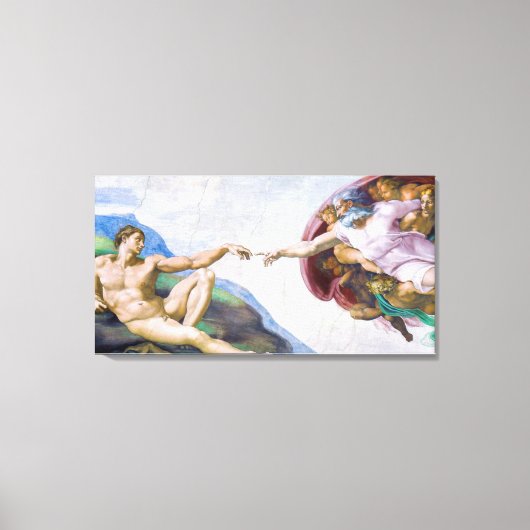 Michelangelo - Aanmaak van Adam geïsoleerd Canvas Afdruk (Voorkant)