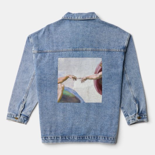 Michelangelo - Aanmaak van Adam geïsoleerd Denim Jacket (Achterkant)
