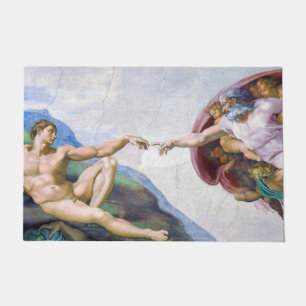 Michelangelo - Aanmaak van Adam geïsoleerd Deurmat