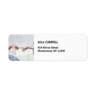 Michelangelo - Aanmaak van Adam geïsoleerd Etiket