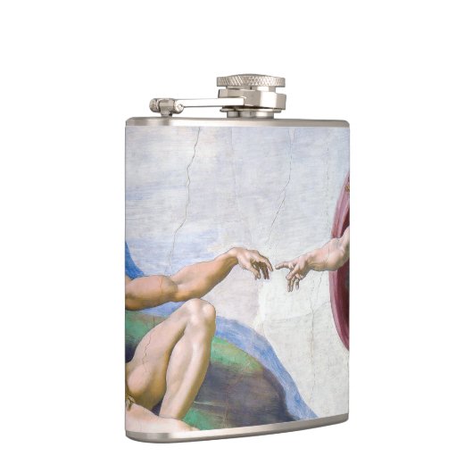 Michelangelo - Aanmaak van Adam geïsoleerd Heupfles (Rechts)