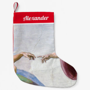 Michelangelo - Aanmaak van Adam geïsoleerd Kleine Kerstsok