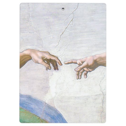 Michelangelo - Aanmaak van Adam geïsoleerd Klembord (Achterkant)