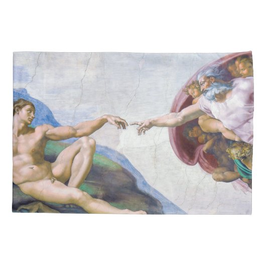 Michelangelo - Aanmaak van Adam geïsoleerd Kussensloop (Achterkant)
