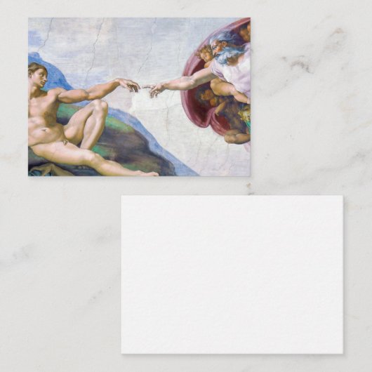 Michelangelo - Aanmaak van Adam geïsoleerd Notitiekaartje (Voorkant / Achterkant)