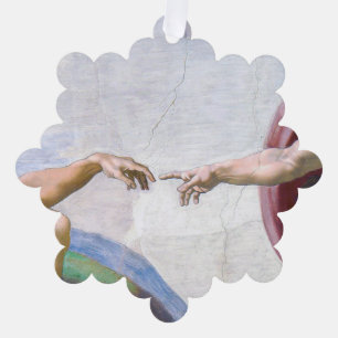 Michelangelo - Aanmaak van Adam geïsoleerd Ornament Kaart