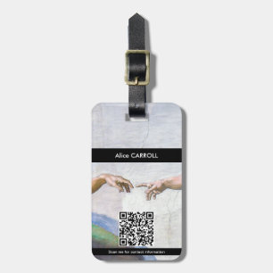 Michelangelo - Aanmaak van Adam geïsoleerd - QR-co Bagagelabel