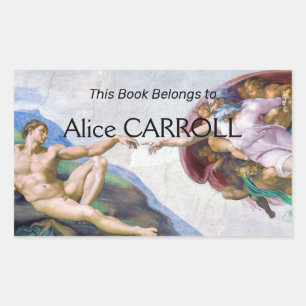 Michelangelo - Aanmaak van Adam geïsoleerd Rechthoekige Sticker