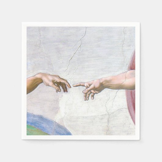 Michelangelo - Aanmaak van Adam geïsoleerd Servet (Voorkant)