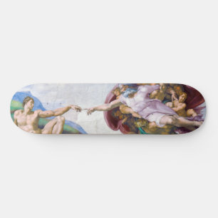 Michelangelo - Aanmaak van Adam geïsoleerd Skateboard