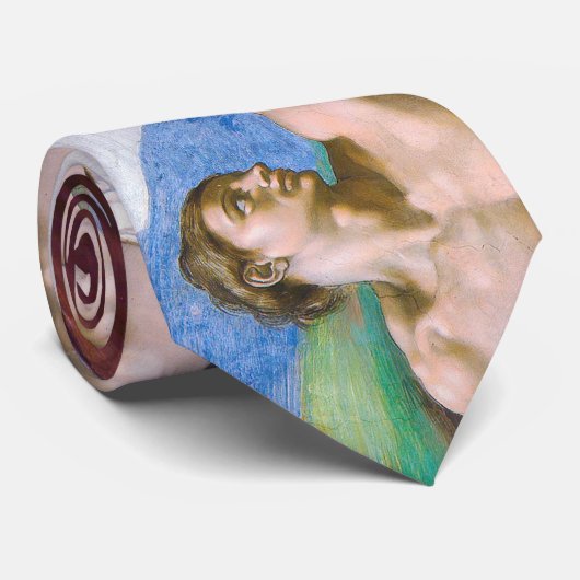 Michelangelo - Aanmaak van Adam geïsoleerd Stropdas (Opgerold)