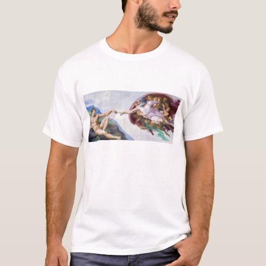 Michelangelo - Aanmaak van Adam geïsoleerd T-shirt (Voorkant)