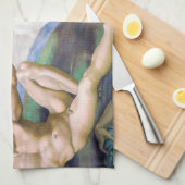 Michelangelo - Aanmaak van Adam geïsoleerd Theedoek (Quarter Fold)