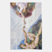 Michelangelo - Aanmaak van Adam geïsoleerd Theedoek (Verticaal)