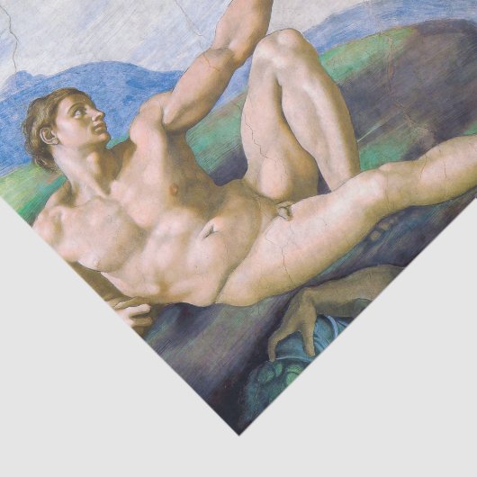 Michelangelo - Aanmaak van Adam geïsoleerd Tissuepapier (Detail)