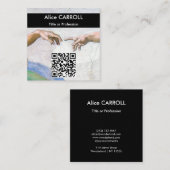 Michelangelo - Aanmaak van Adam - QR-code Vierkante Visitekaartje (Voorkant / Achterkant)