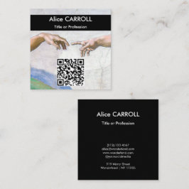 Michelangelo - Aanmaak van Adam - QR-code Vierkante Visitekaartje