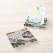 Michelangelo - Aanmaak van Adam, Sistine Chapel's Glazen Onderzetter (Schuin)